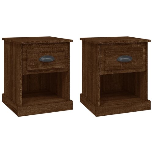 Maison Chic Dvo delni komplet Nočne omarice - Nočne mize rjav hrast 39x39x47,5 cm inženirski les, (21688994) Cene