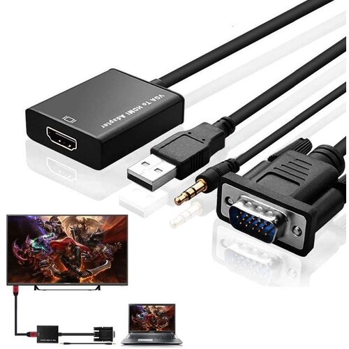Fast Asia adapter-konvertor VGA na HDMI+Micro+Audio Slike