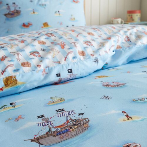 Belle &amp;amp; Boo Plava pamučna dječja posteljina za bračni krevet 200x200 cm Pirates &amp;ndash; Slike