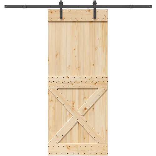 vidaXL Klizna vrata s priborom za montažu 90 x 210 cm masivna borovina Cijene