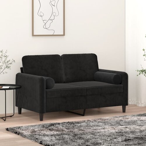 vidaXL Okrasna blazina 2 kosa črna Ø15x50 cm žamet Cene
