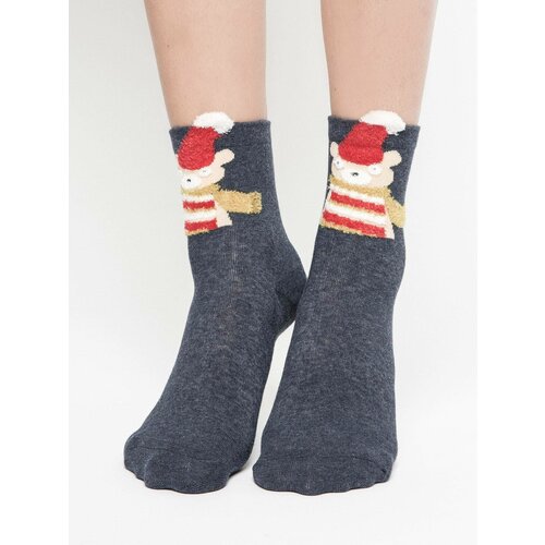 Yups Socks with the application grey bear Slike