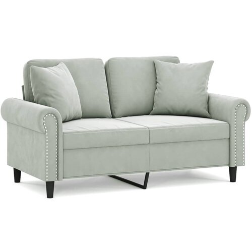 Maison Chic kavč - Sofa - Kanape dvosed z okrasnimi blazinami svetlo siv 120 cm žamet, (21727989) Cene