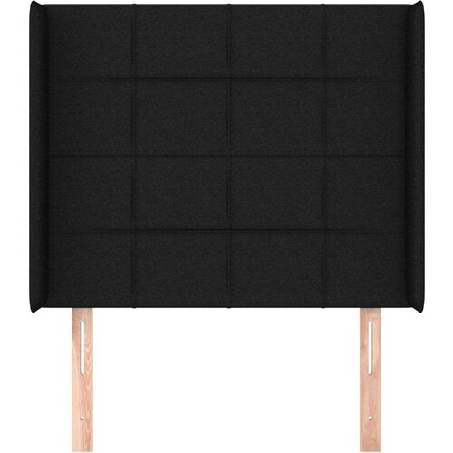 Uzglavlje s u&amp;scaron;ima crni 93x16x118/128 cm od tkanine Slike