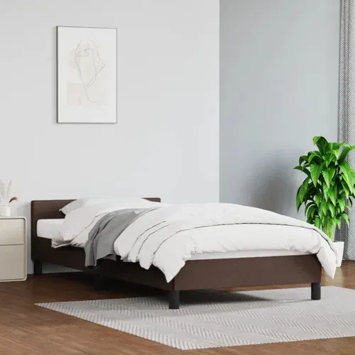 vidaXL Okvir za krevet s uzglavljem smeđi 100x200 cm od umjetne kože