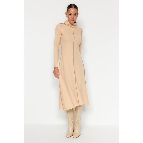 Trendyol Stitched A-Line/A bell-shaped Thessaloniki/Knitwear-Look Midi Dress Slike