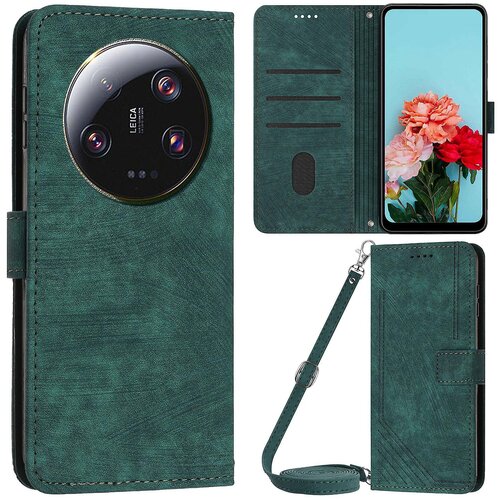 INORCO Za Xiaomi 13 Ultra PU usnjena torbica s stojalom za telefon, denarnica, vtisnjen ovitek z naramnico, (22033588) Cene