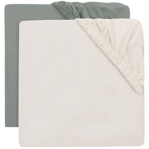 Jollein set 2 rjuhic za otro&amp;scaron;ko posteljo 60x120 sea green/ivory Slike