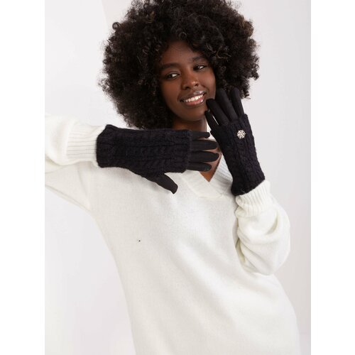 Fashion Hunters Black two-piece winter gloves Slike