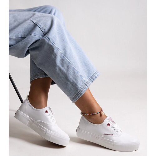 Cross Jeans White women&amp;#039;s sneakers with thick soles Slike