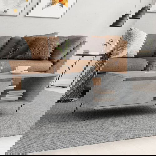 VidaXL Klubska mizica betonsko siva 90x50x36,5 cm inženirski les Slike