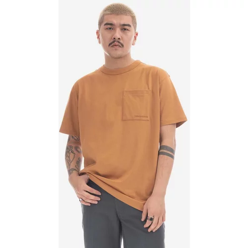 New Balance Bombažna kratka majica oranžna barva