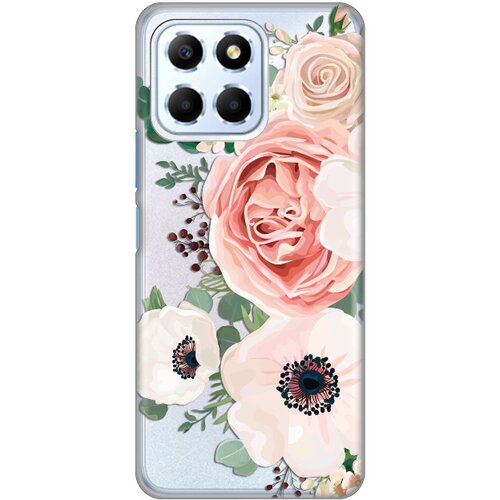 silikonska maska za Honor X6 Luxury Pink Flowers Print Skin šarena Slike