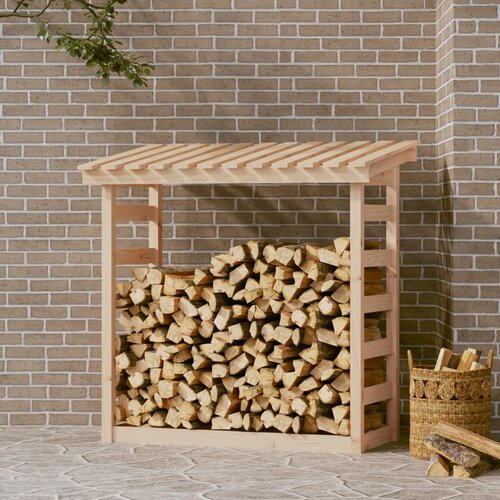vidaXL Stojalo za drva 108x64,5x110 cm trdna borovina Cene
