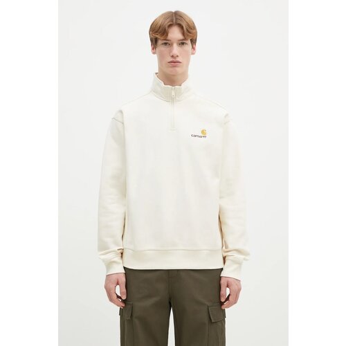Carhartt WIP Half Zip American Script Half-Zip Pulover natural Cene