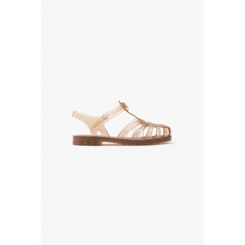 NİŞANTAŞI SHOES Anderline Jr. Earth Color Transparent Glittered Matte Belt Detail Children's Sandals Slike