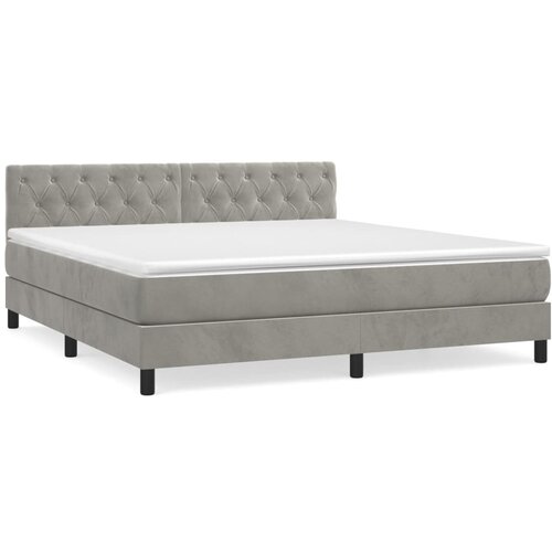 Maison Chic Box spring postelja - Vzmetna postelja z vzmetnico svetlo siva 160x200 cm žamet SL2728, (21905501) Cene
