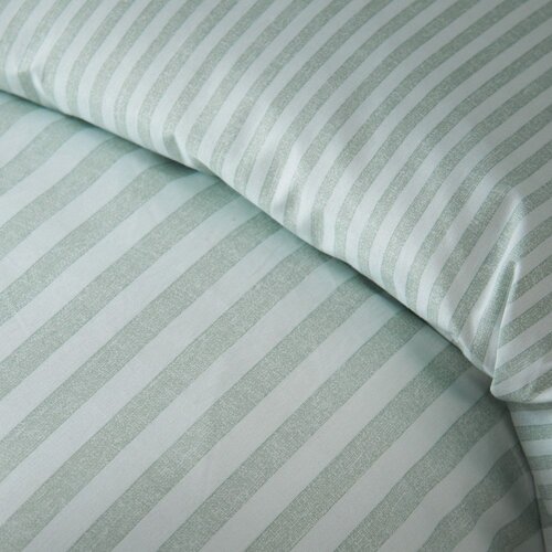 Catherine Lansfield Zelena 3-delna posteljnina za zakonsko posteljo 200x200 cm Epping Textured Stripe &amp;ndash; Slike