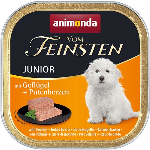  Varčno pakiranje animonda vom Feinsten 24 x 150 g - Junior: perutnina & puranja srca Cijene