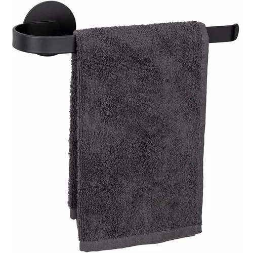 Wenko Mat crni metalni samoljepljiv držač za ručnike Bivio –