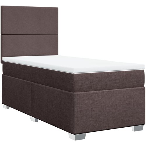 vidaXL Box spring postelja z vzmetnico temno rjava 80x200 cm blago, (21261098) Cene
