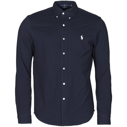 Polo Ralph Lauren CHEMISE AJUSTEE COL BOUTONNE EN POLO FEATHERWEIGHT LOGO PONY PLA Blue Slike