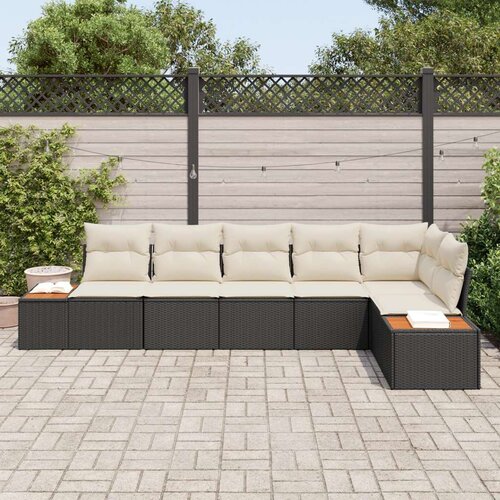  Set vrtnih sofa s jastučićima u crnom poli ratan Slike