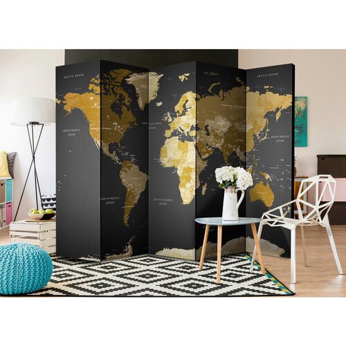 Artgeist Paravan World Map, 5-Delni, Enostranski Slike