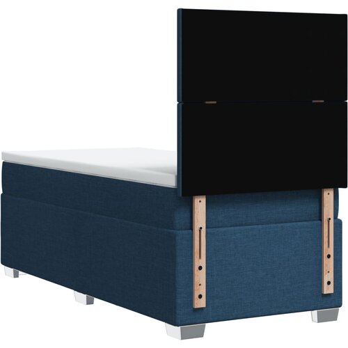  Krevet s oprugama i madracem plavi 100 x 200 cm od tkanine Slike