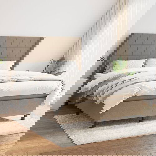 The Living Store Box spring postelja z vzmetnico taupe 140x200 cm blago - Box Spring Postelja, (21438351) Slike