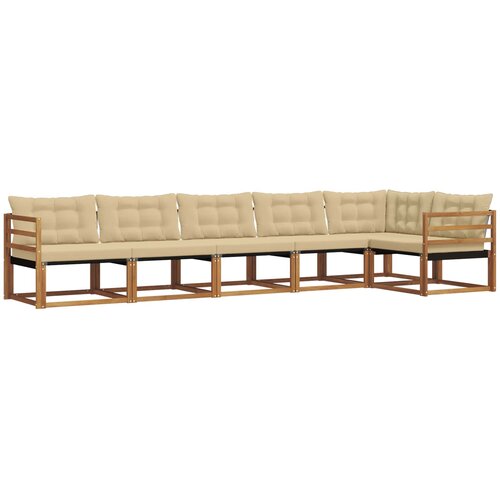  Set vanjskih sofa 6 kom. Prirodna i bež Smeđa 404 x 166,5 x 73 cm Slike