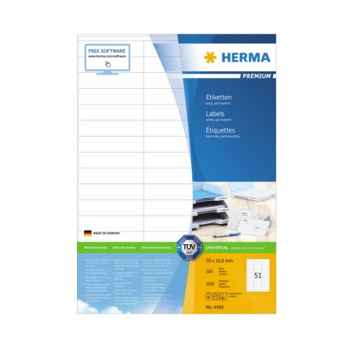 Herma Etikete 70X17 A4/51 1/100 bela Slike