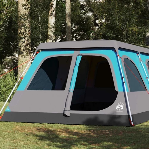 vidaXL Družinski šotor za 8 oseb moder za hitro postavitev