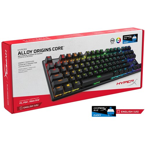  HyperX Alloy Origins Core Mechanical Gaming Keyboard, HX Blue-US HX-KB7BLX-US 4P5P2AA Cijene