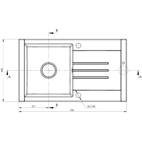 Sandonna sudopera arona bela 760x440/178 mm Slike