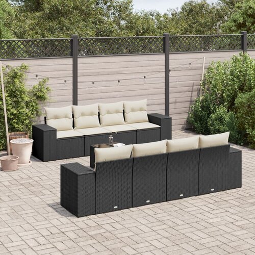  9-dijelni set vrtnih sofa s jastucima crni od poliratana Cijene