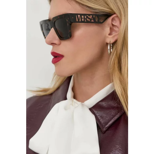 Versace Sončna očala ženski, rjava barva