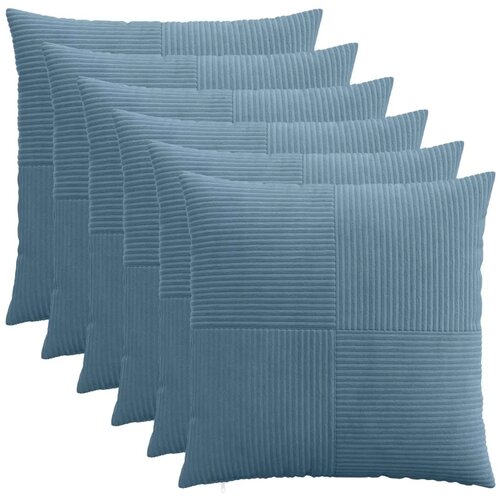  Presvlaka za jastuk 6 pcs ALMELO Plava 60 x 60 cm Kord - Plava 60 x 60 cm 6 Cijene