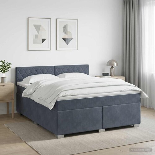  Boxspring krevet s madracem Tamnosiva 180 x 200 cm Bar&scaron;un Cijene