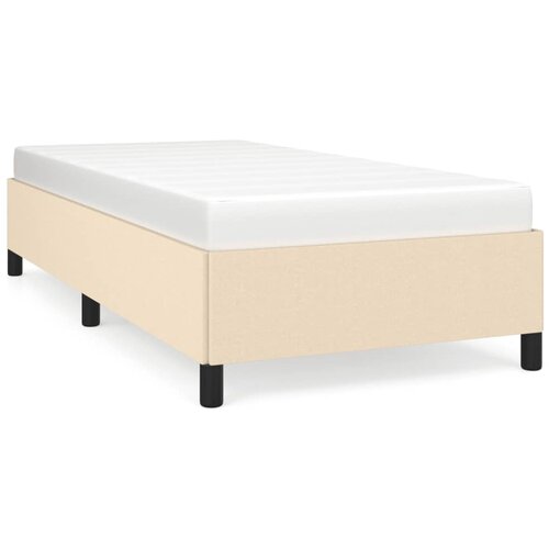 Maison Chic Posteljni okvir - Enojna postelja - Postelja za odrasle brez vzmetnice Cream 80x200 cm Tkanina-J7068, (21762089) Slike