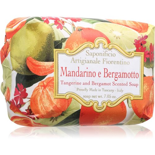 Saponificio Artigianale Fiorentino Tangerine and Bergamot Perfumed Soap naravno trdo milo 200 g Slike