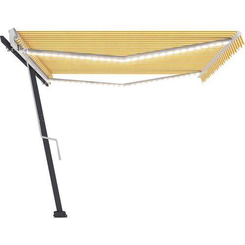  Tenda na ručno uvlačenje s LED svjetlom 500x300 cm žuto-bijela Cijene