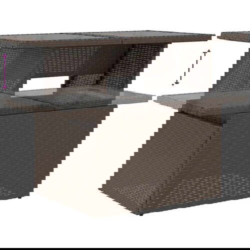 VidaXL 5-dijelni set vrtnih sofa s jastucima poliratan smeđi Slike