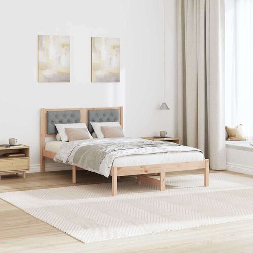  Okvir za krevet Svijetlo siva 135 x 190 cm tkanina Slike