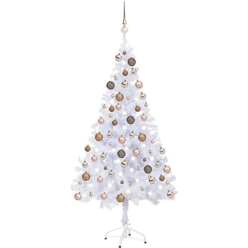  Umjetno osvijetljeno božićno drvce s kuglicama 120 cm 230 grana Slike