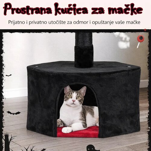  Maca Halloween penjalica i grebalica za Mačke do plafona 300cm Crna Slike