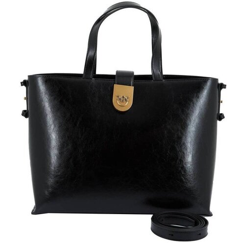 Pinko Torbe BRIOCHE SHOPPER VITELLO Črna Cene