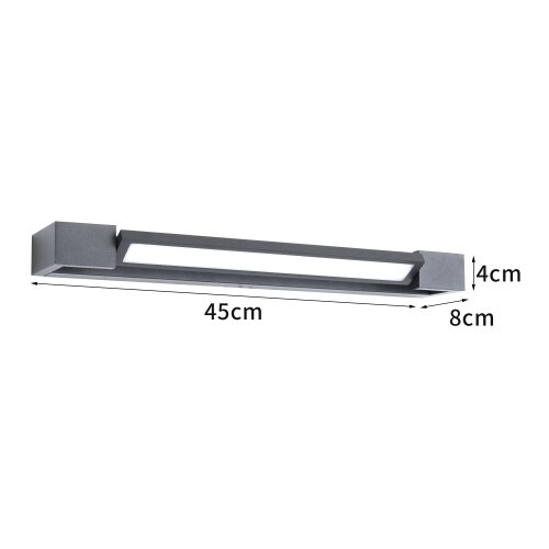  Brilagi - LED kupatilsko osvetljenje za ogledalo AQUA LINE LED/12W/230V 45 cm IP44 antracit Slike