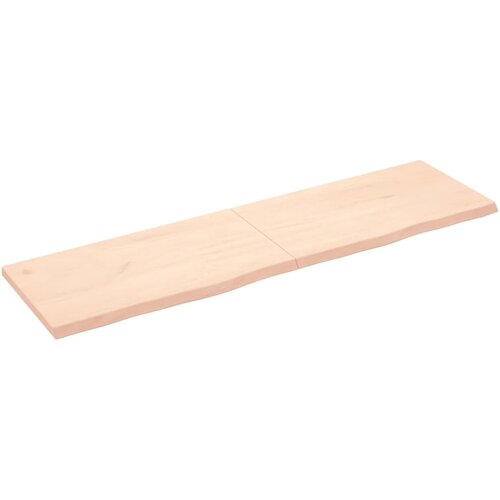 VidaXL Zidna polica 180x50x(2-4) cm neobrađena masivna hrastovina Slike