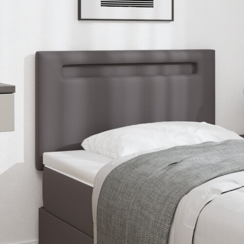  Naslon za glavu Plain Design Sivi 100 cm Umjetna koža Cijene